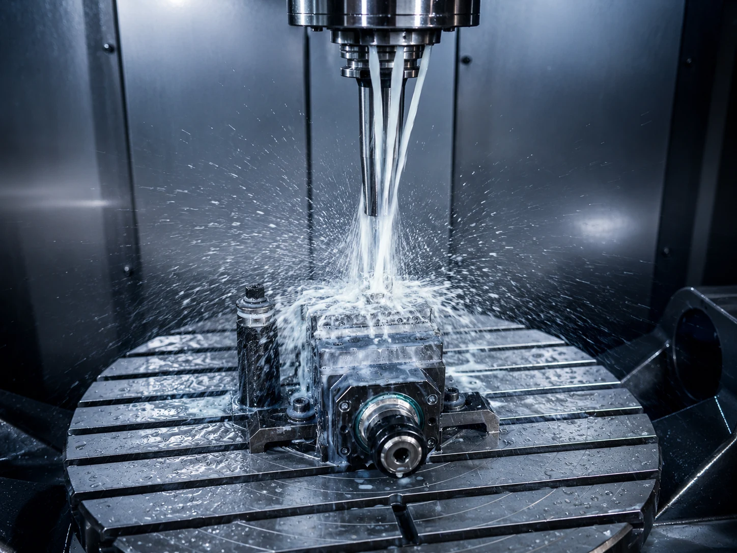 Aktive CNC-Bearbeitung mit Kühlmittel